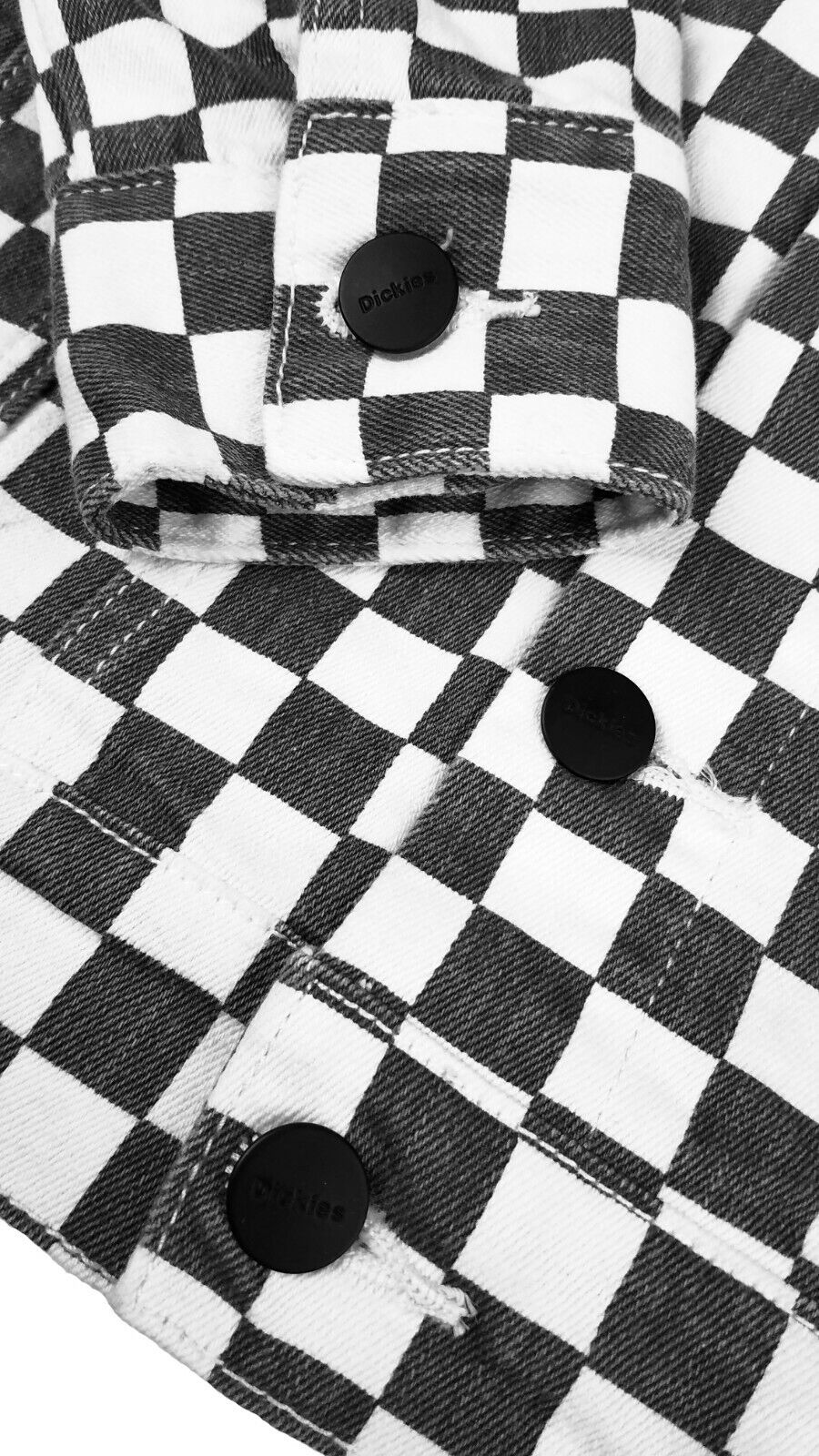 Dickies Girl Checkered Denim Jacket (Gray, White) Women's | S (40): купить  с доставкой из США, цена 2 888 руб - (223562387932)