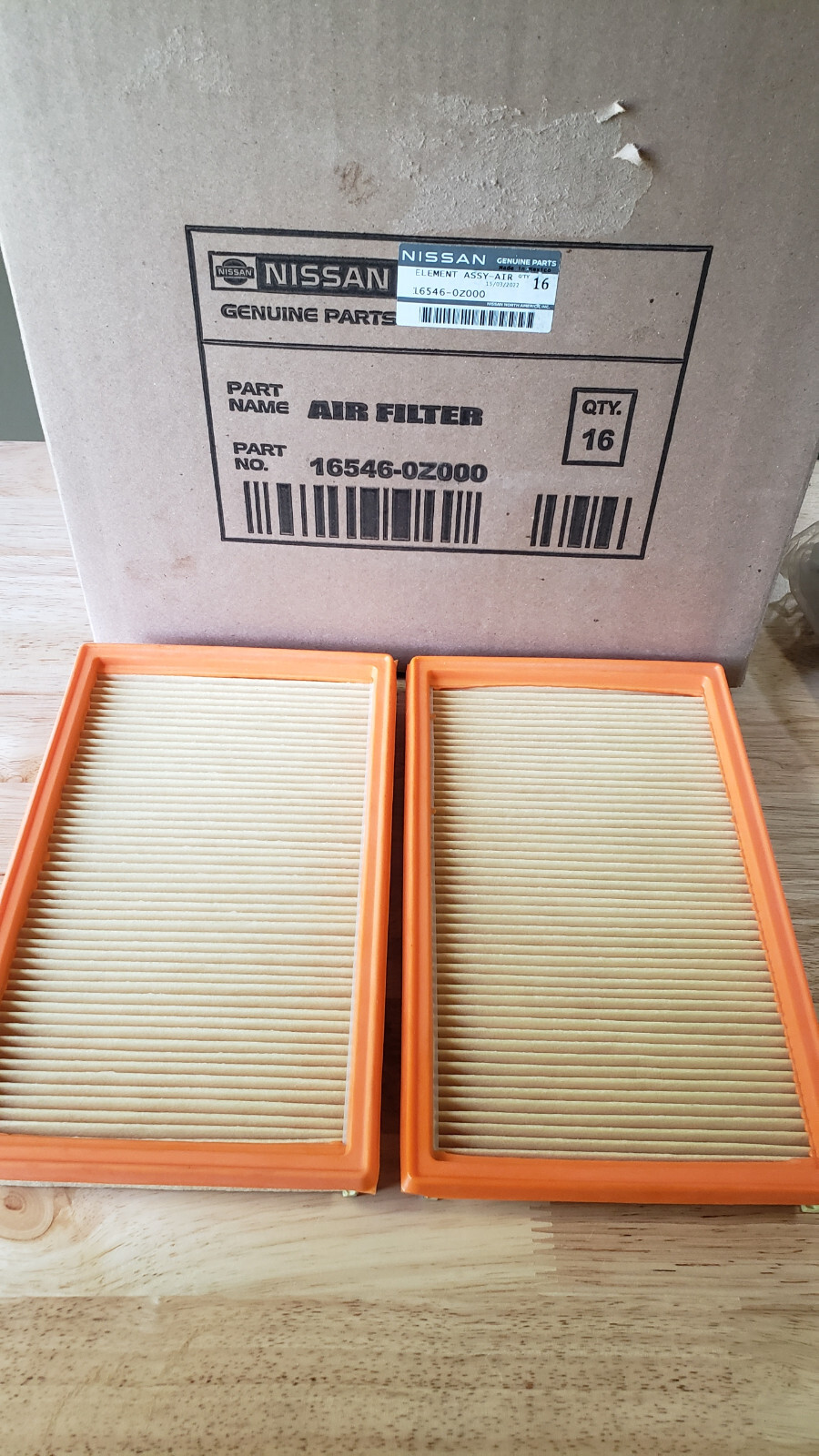Infiltrate NF 3枚　Fab New Set of 2 Genuine Infiniti & Nissan Factory Intake Air