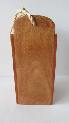 Wood Carved Palm Tree Wine Carrier Box ~ 9.25