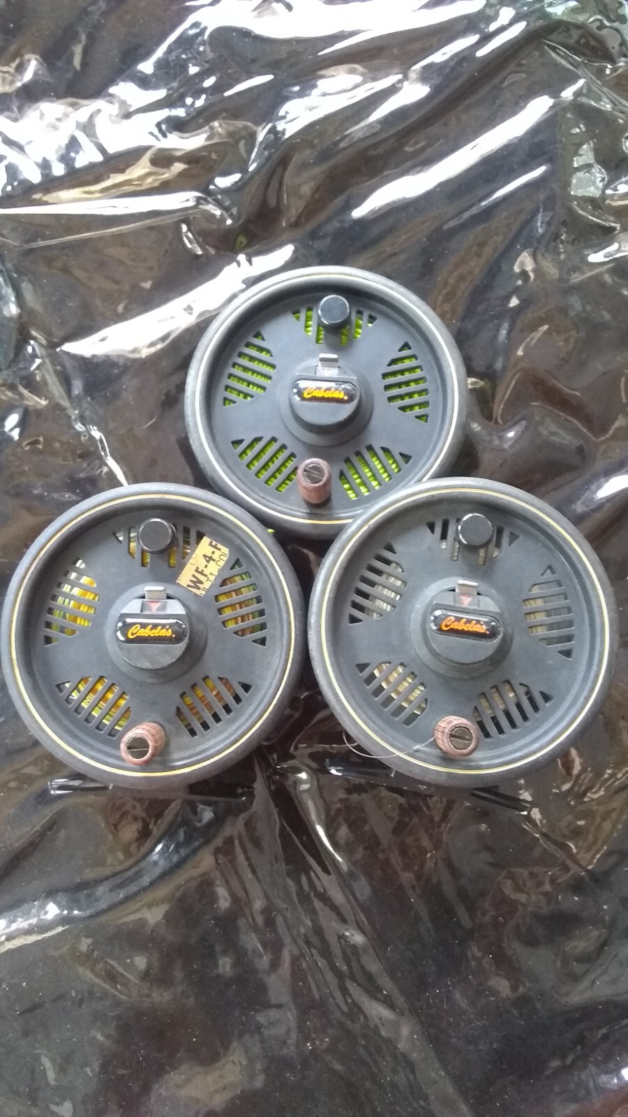3x, Three Cabelas 789 D Fly fishing reel spools W/ line BlackのeBay公認海外