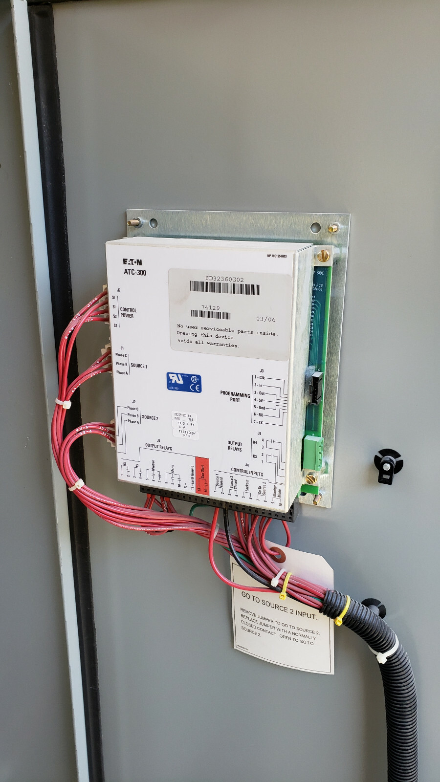 Cutler-Hammer Transfer Switch Eaton ATC-300 600A