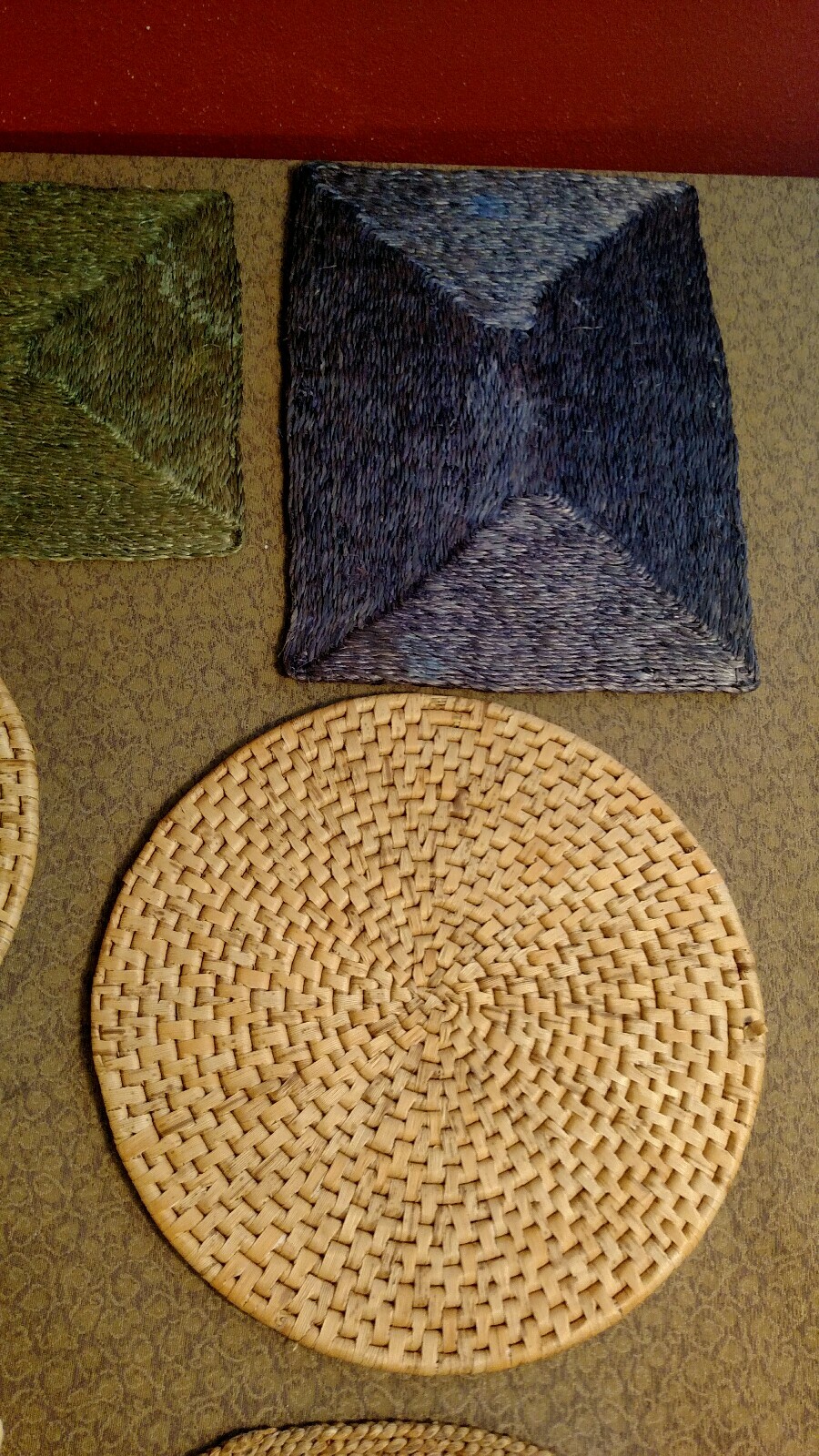 9 Vintage Hemp & Abaca Trivets Wicker Straw Hot Pads Pot Holders Woven Trivets