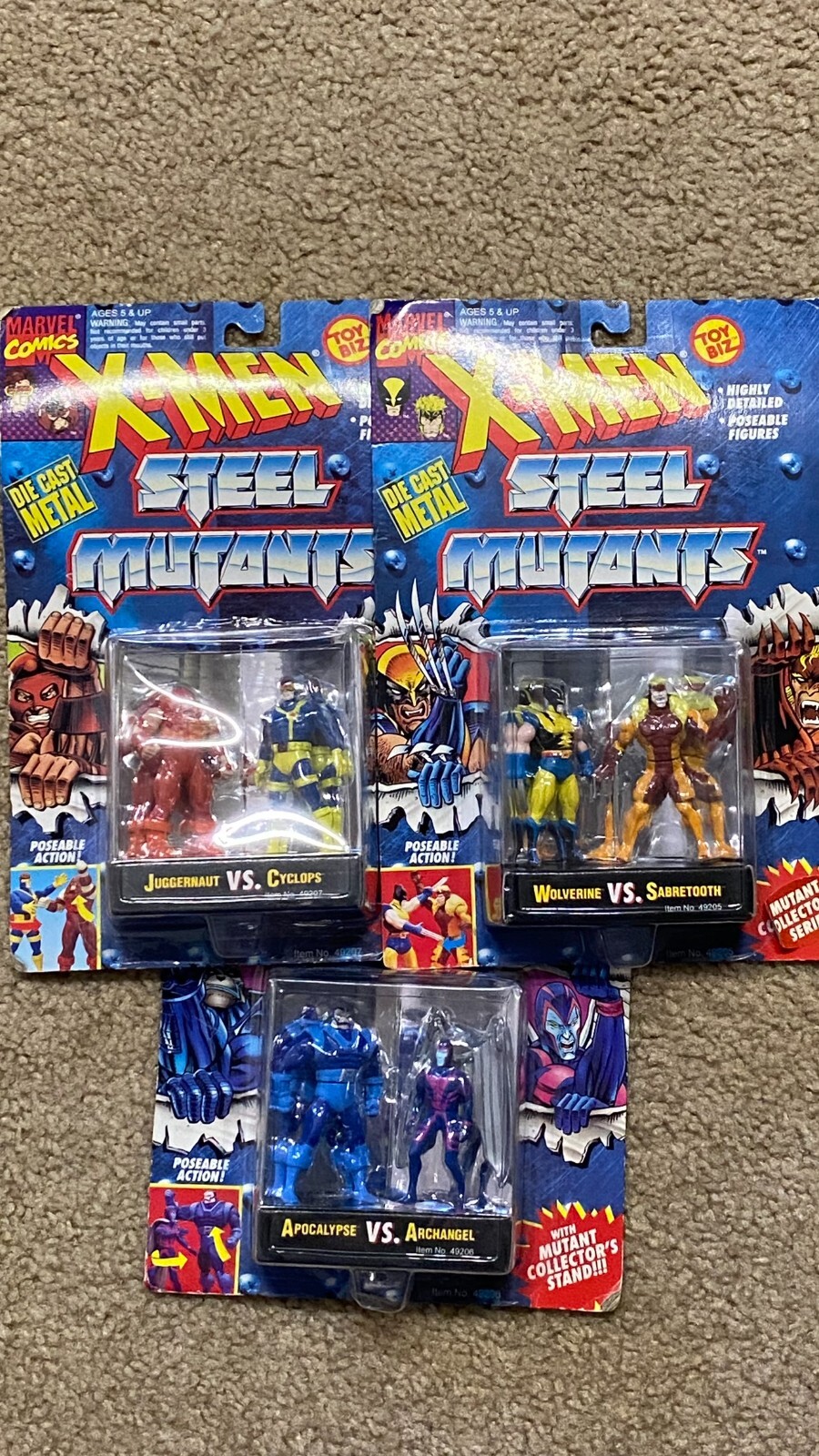 TOYBIZ X-MEN STEEL MUTANTS 6個 X-Men Steel Mutants Wolverine vs Sabretooth Toy Biz Figure