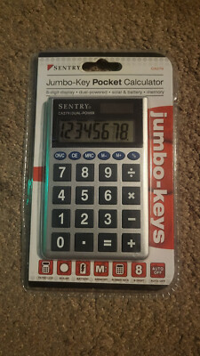 Jumbo Key Pocket Solar & Battery Calculator No. CA279 Sentry Brand New NIB