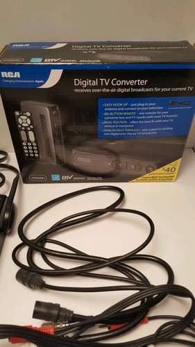 RCA DTA800B1 Digital TV Converter Box with Remote & Cable  Free Shipping