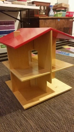 Hand Made Wooden Dollhouse Collapsible