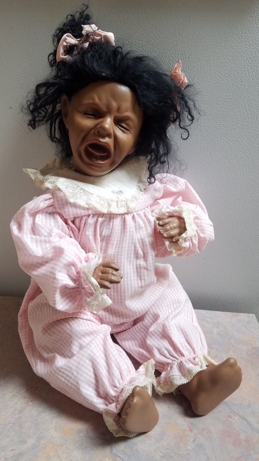 Large Crying Porcelain Doll - 20 inches - Soft Body and Realistic Expression