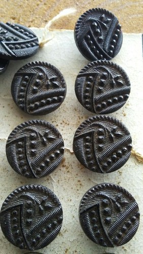 Vintage Austria and La Mode black  glass clothes buttons.