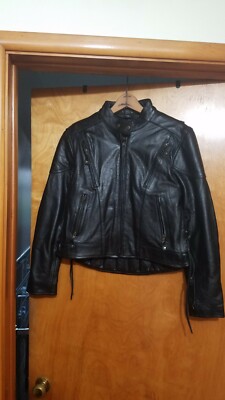 X ELEMENT Women s Black Premium Buffalo Leather Motorcycle Jacket Size Medium