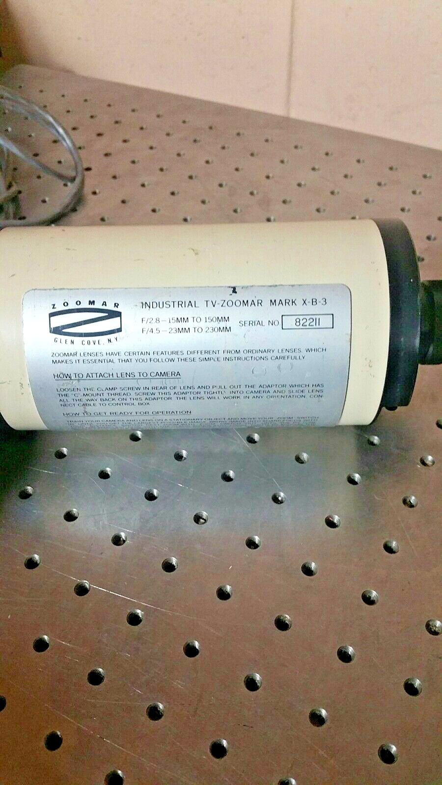 Zoomar Industrial C-mount Lens TV-ZOOMAR MARK X-B 3