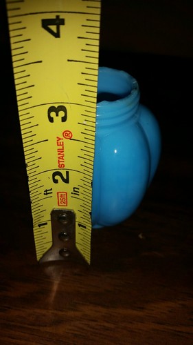 Antique Salt or Pepper Shaker Pressed Melon 6 Rib Light Blue Milk Glass - NO LID