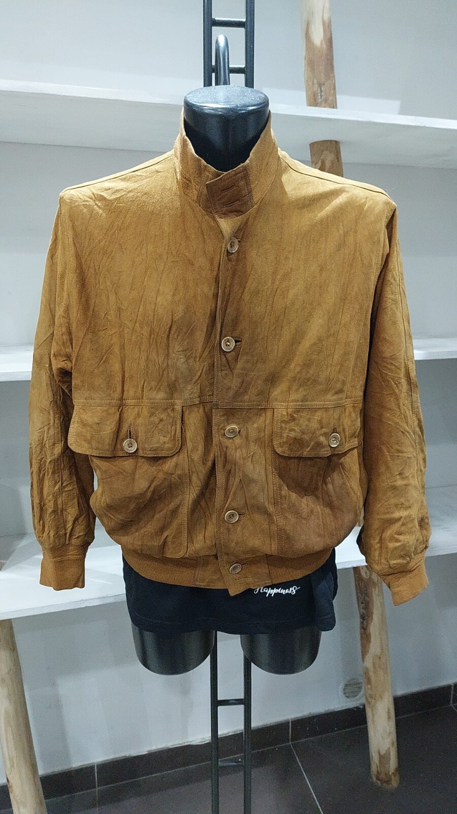 Light Brown Leather Jacket For Men Size 50 PGC191PI | eBay