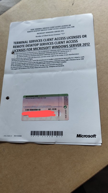Terminal Server / Rds 5er Device Cals FÃ¼R Windows Server 2012 / 2012 R2 