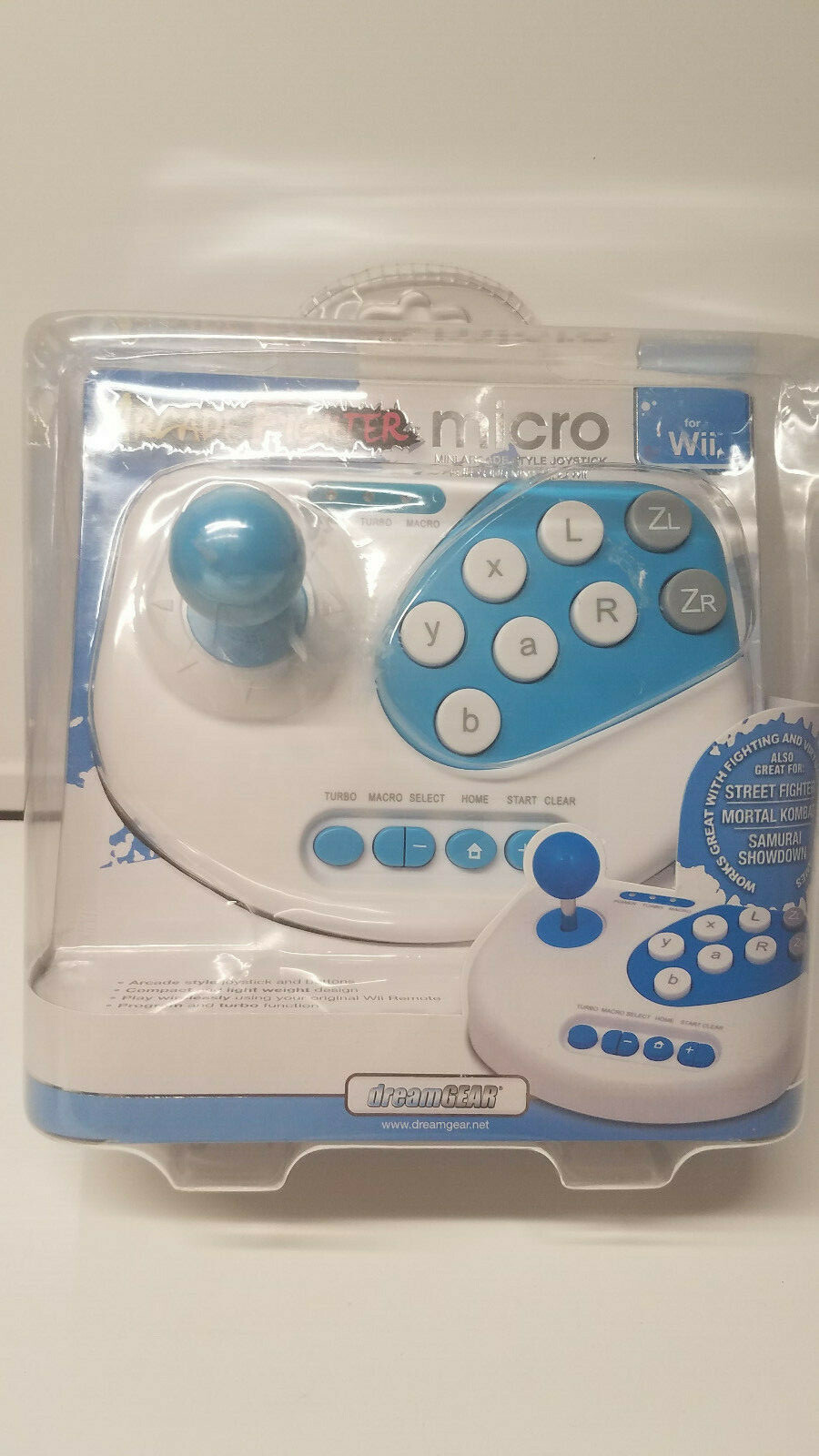 Nintendo Wii Arcade Fighter MICRO White Joystick Controller