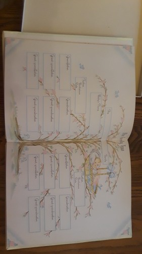 Vintage  Our Baby's Record Book Sanitoy Satin yellow in box