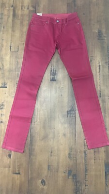 Ksubi Jeans Women 27 Red Low Rise Skinny Waxy 