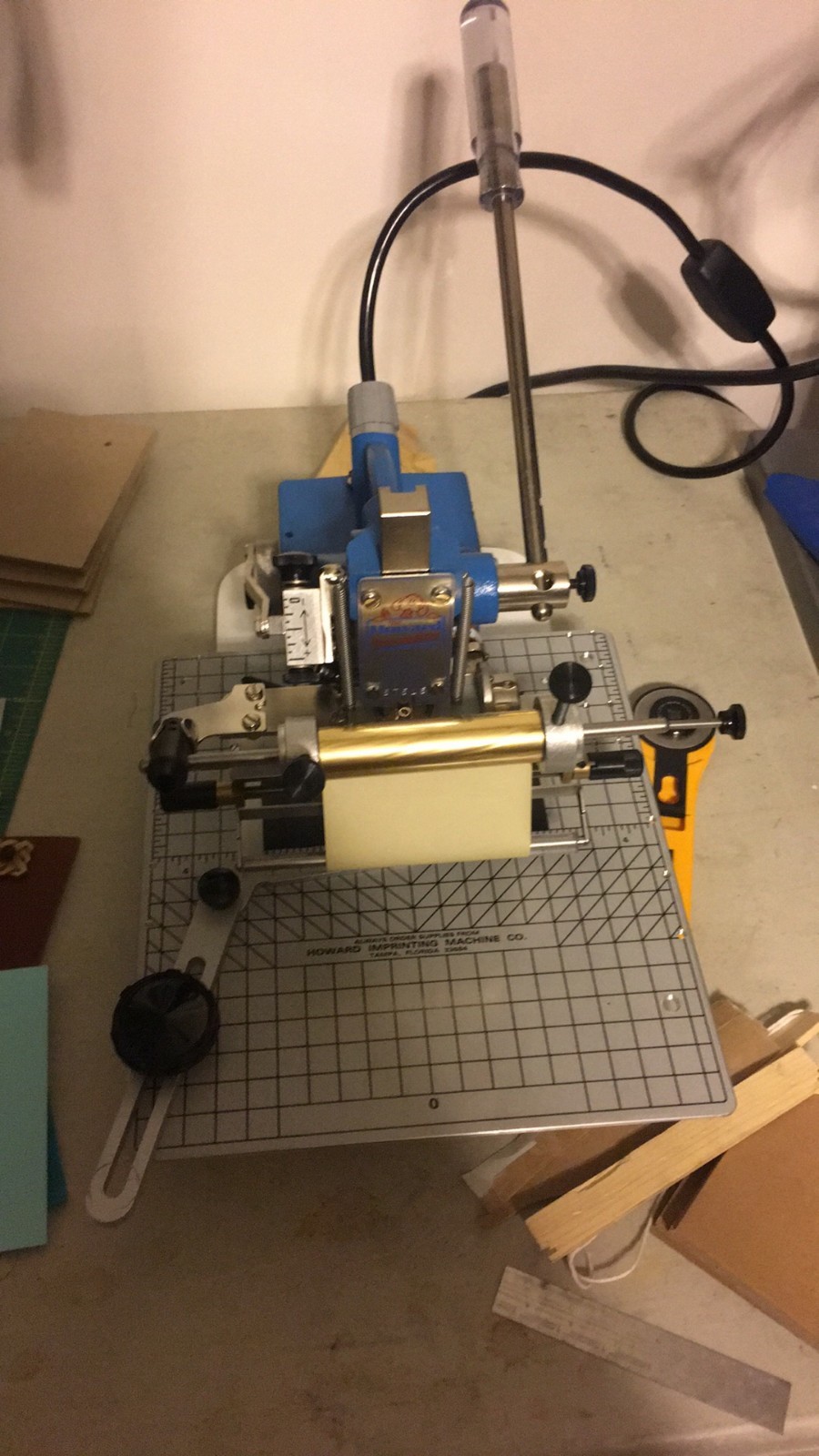 Howard Personalizer Hot Foil Imprinting Machine Mod 45 Fonts, Foil, Attachments