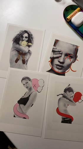 だ*い様 限定額装品KAWS × David Sims Kate Mossマット 限定額装品KAWS × David Sims Kate Mossマット付フレーム