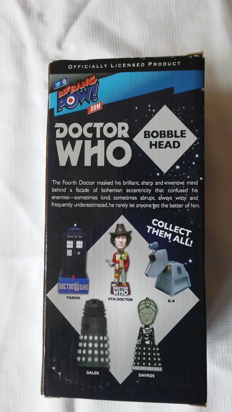 Bif Bang Pow BBC Doctor Who Set of 2 - Fourth Doctor and Davros Bobble Heads.