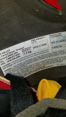 CFG MSA GALLET Fire Knight HELMET Red Firefighter de BOMBERO XF1 Cairns