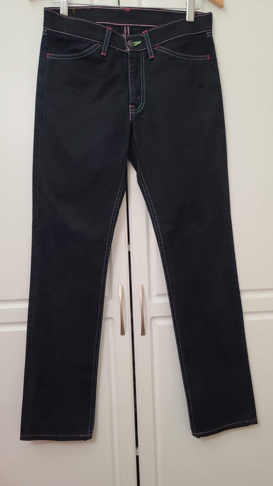 Levi's ブラックデニム　Lot519 Levis 519-35 Jeans 29 x 32 Japan Made Straight Black Denim