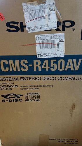NOS 1996 Sharp CMS-R450AV Compact Disc Music Stereo System 5-Disc CD OPEN BOX