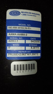 DE STA CO DE-950-40X8.38-F1-AAMA-AAMA-0 PNEUMATIC CYLINDER New in Box