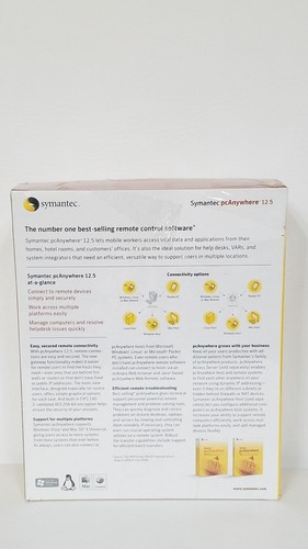 Symantec PCAnywhere 12.5 Host- Workstation Software 1 User New Factory Sealed