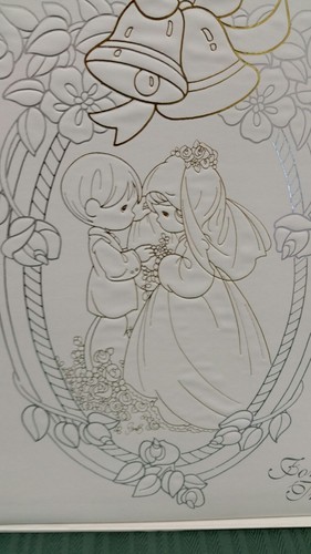 Precious Moments Guest Book & Pen Wedding Memory Keepsake Photo White Licensed