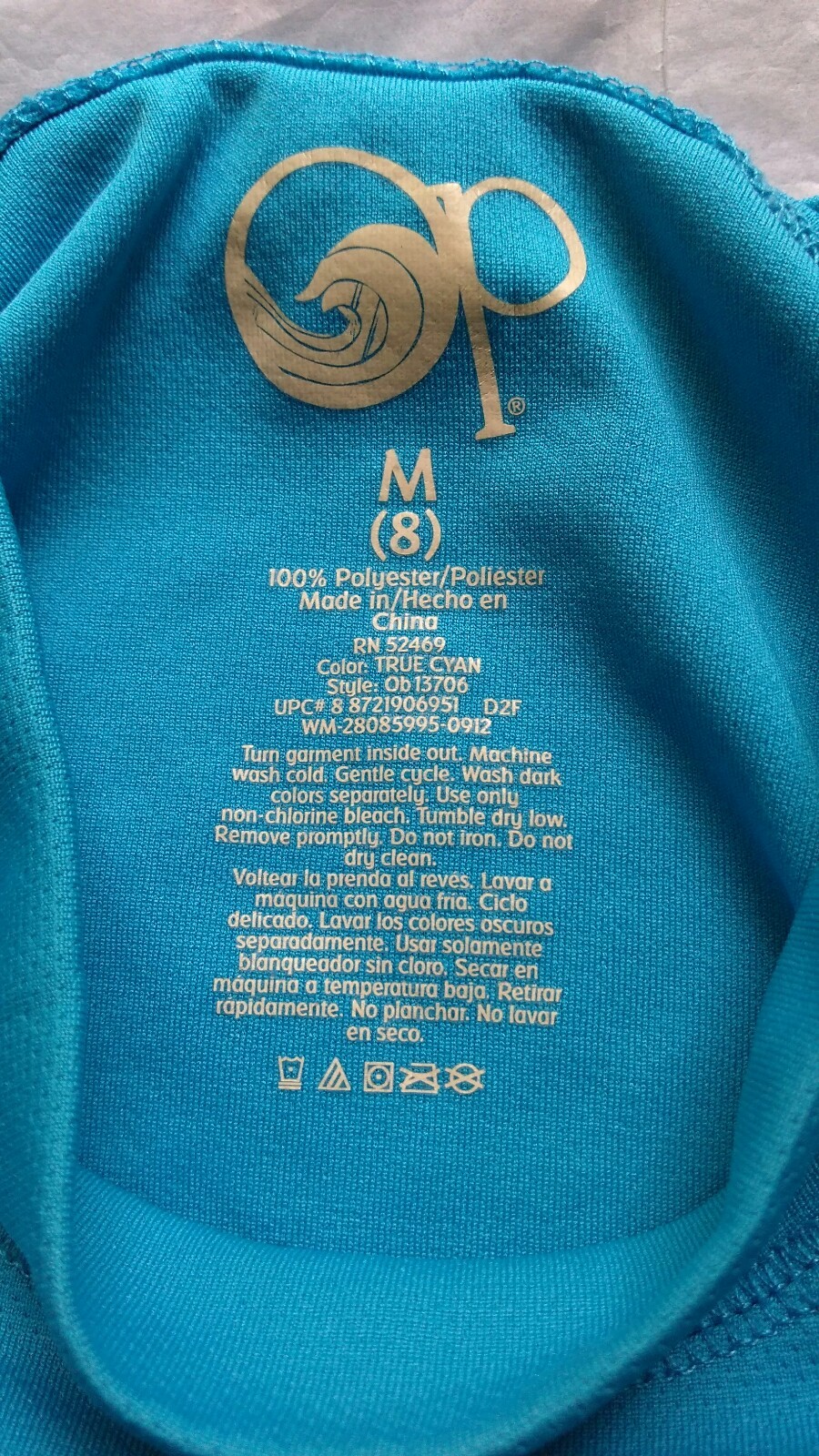 OP Boy's Short Sleeve Athletic Shirt Size M(8) Pullover-Blue w White NWOT  (A3)