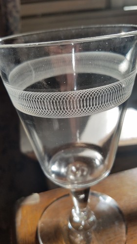 EAPG Antique Etched Band Goblet set of 2