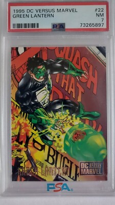 1995 DC Versus Marvel Fleer Card #22 Green Lantern  PSA 7 