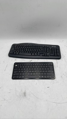 Microsoft Wireless Keyboard 700 v2.0 Model 1132 Black Lot of 2 For Parts Repair
