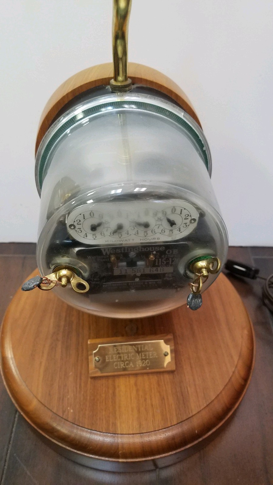 Westinghouse ELECTRIC WATTHOUR METER LAMP circa 1920 Steampunk Executive Gift