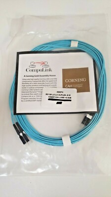 Corning Optical OM3 Fiber Optic Cable 5m Duplex Multimode PVC  LC-LC 50/125  