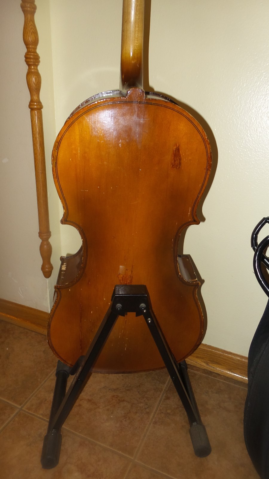 USA Vintage Engelhardt 1/2 Size Cello With Case, Rosewood Tuning Pegs