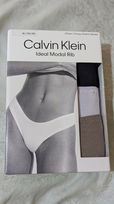 Calvin Klein 3 pack thongs size XL Black Lavender Blue Cavern Stone Rib Modal