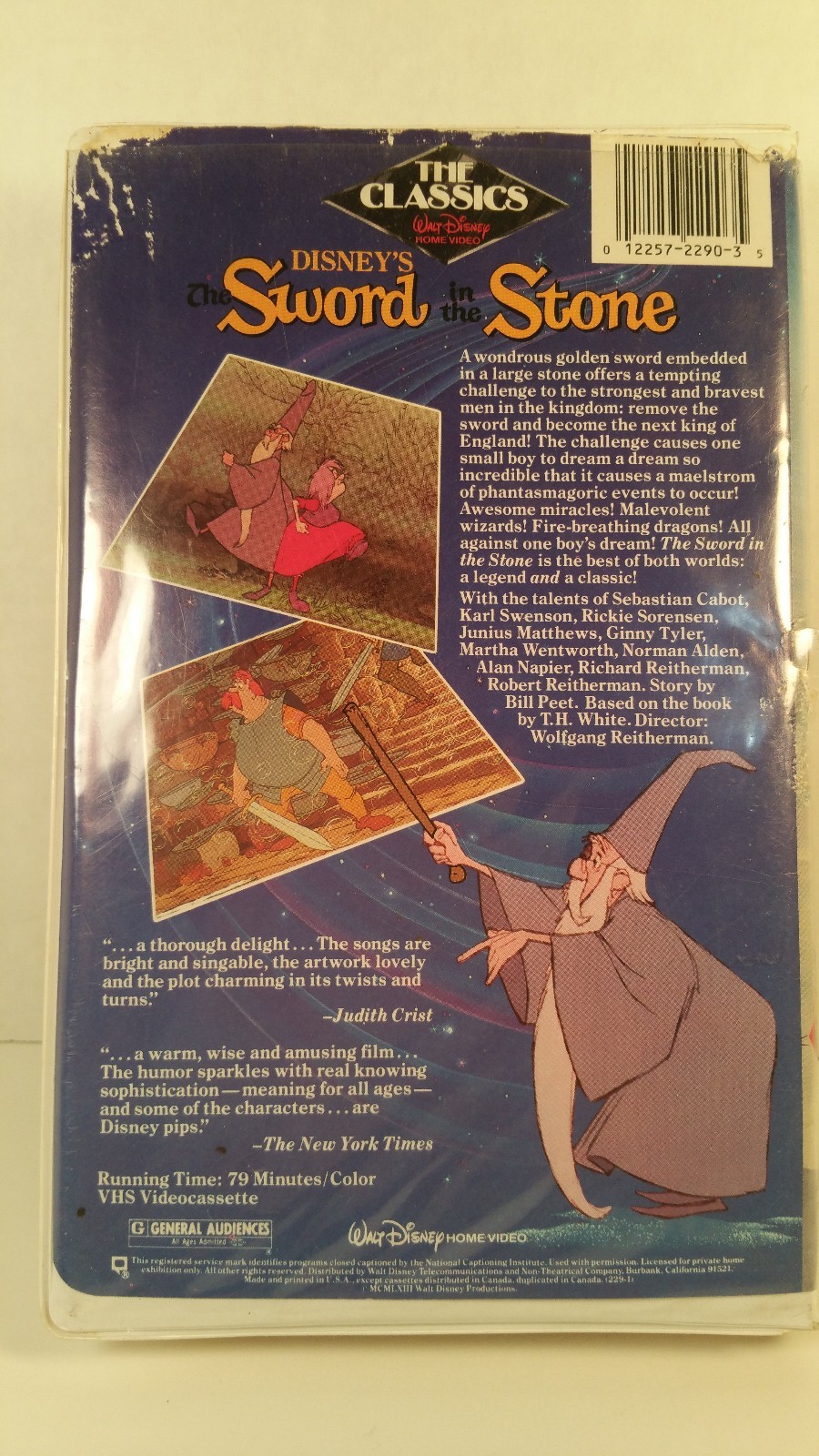 The Sword in the Stone Black Diamond Classic Disney VHS Tape Clamshell
