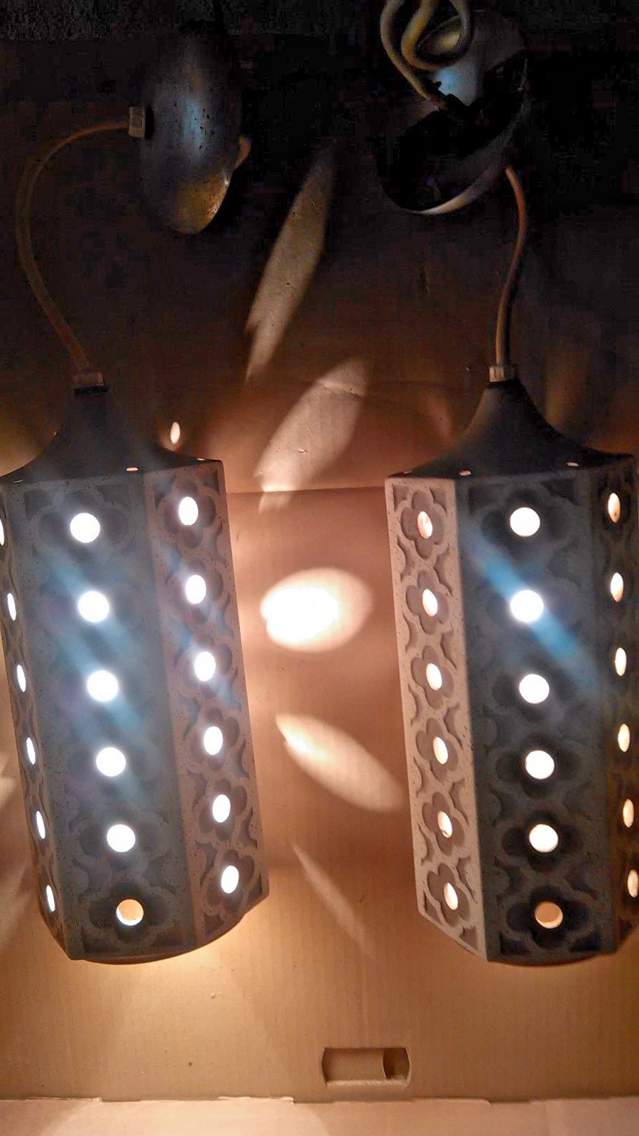 MID CENTURY MODERN SOUTHWESTERN  CERAMIC PENDANT POTTERY CHANDELIER SWAG LAMP