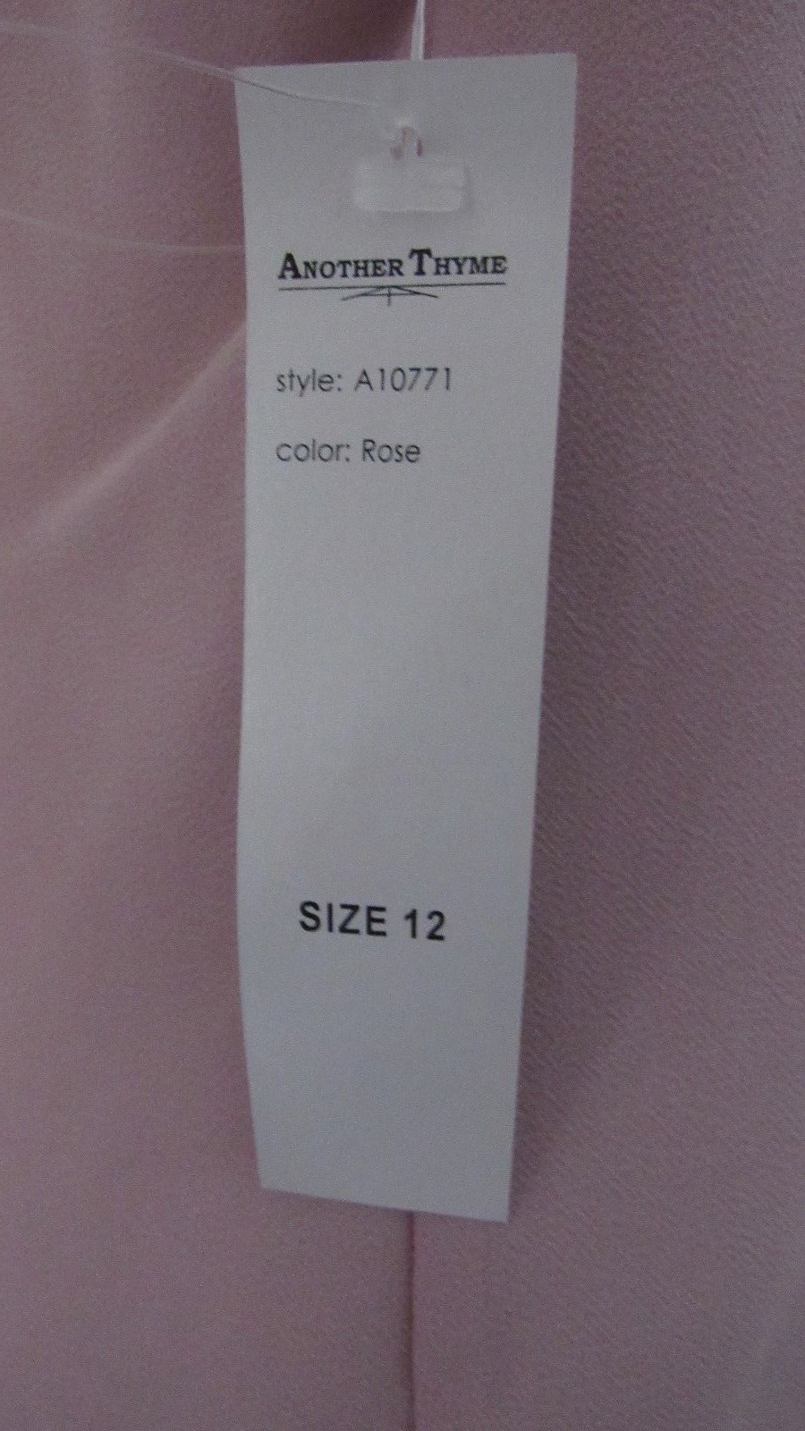 ANOTHER THYME 2 PC WOMENS FORMAL WEAR SIZE 12 ROSE COLOR NWT