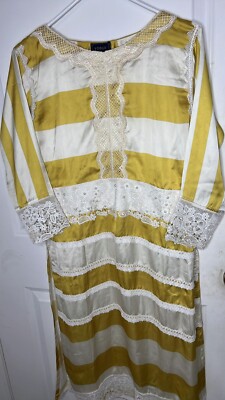 Vintage Womens  Vogue 42 Dress Multicolor Green White