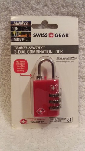 Swiss Gear Travel Sentry 3-dial Combination Lock TSA Accepted color Red