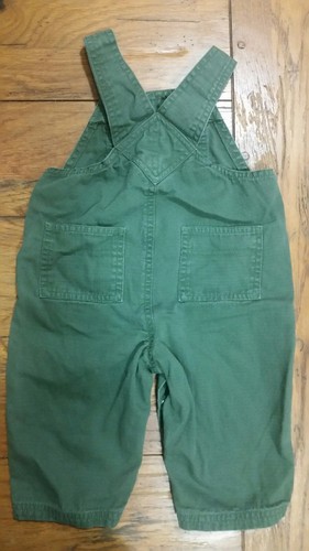 Snoopy Peanuts Character green bib overalls size 12mo.