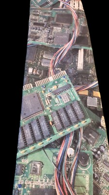 Vintage Ralph Marlin Tie ''Computer Circuit Board'' 1994 Made In USA 100% Poly