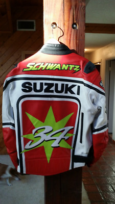 Joe Rocket Suzuki ''Kevin Schwantz'' Leather Motorcycle Jacket ,  35/100 Signed 44