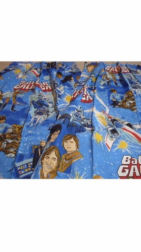 Vintage Battlestar Galactica 1978 Pair Of Window Panel Curtains
