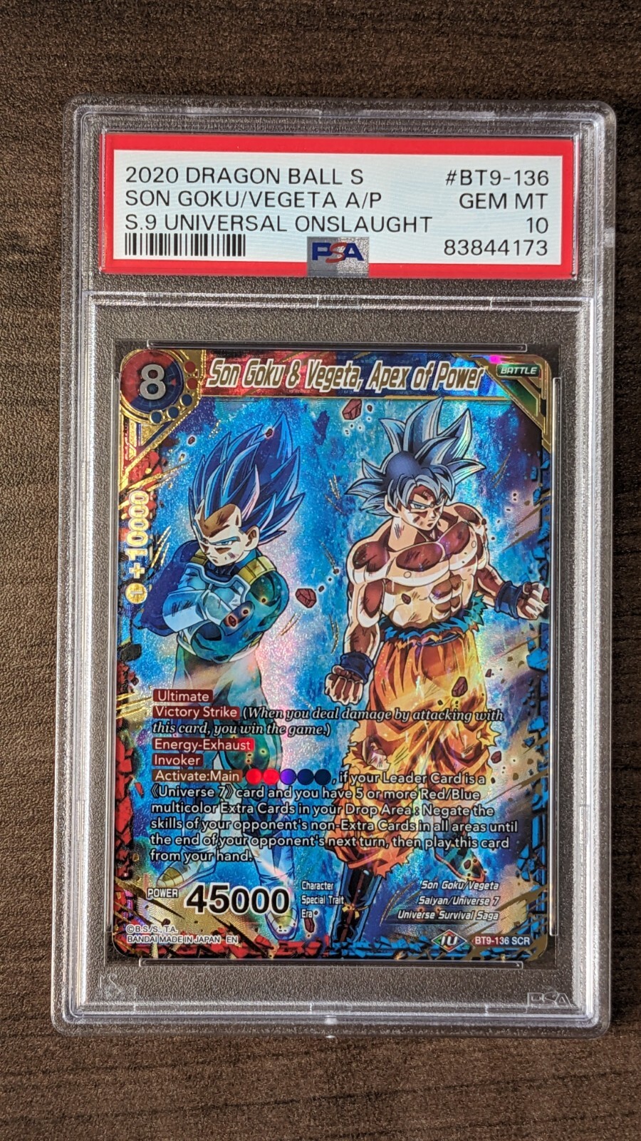 SON GOKU & VEGETA, APEX OF POWER BT9-136 PSA 10 GEM MINT SON GOKU & VEGETA, APEX OF POWER BT9-136 PSA 10 GEM MINT