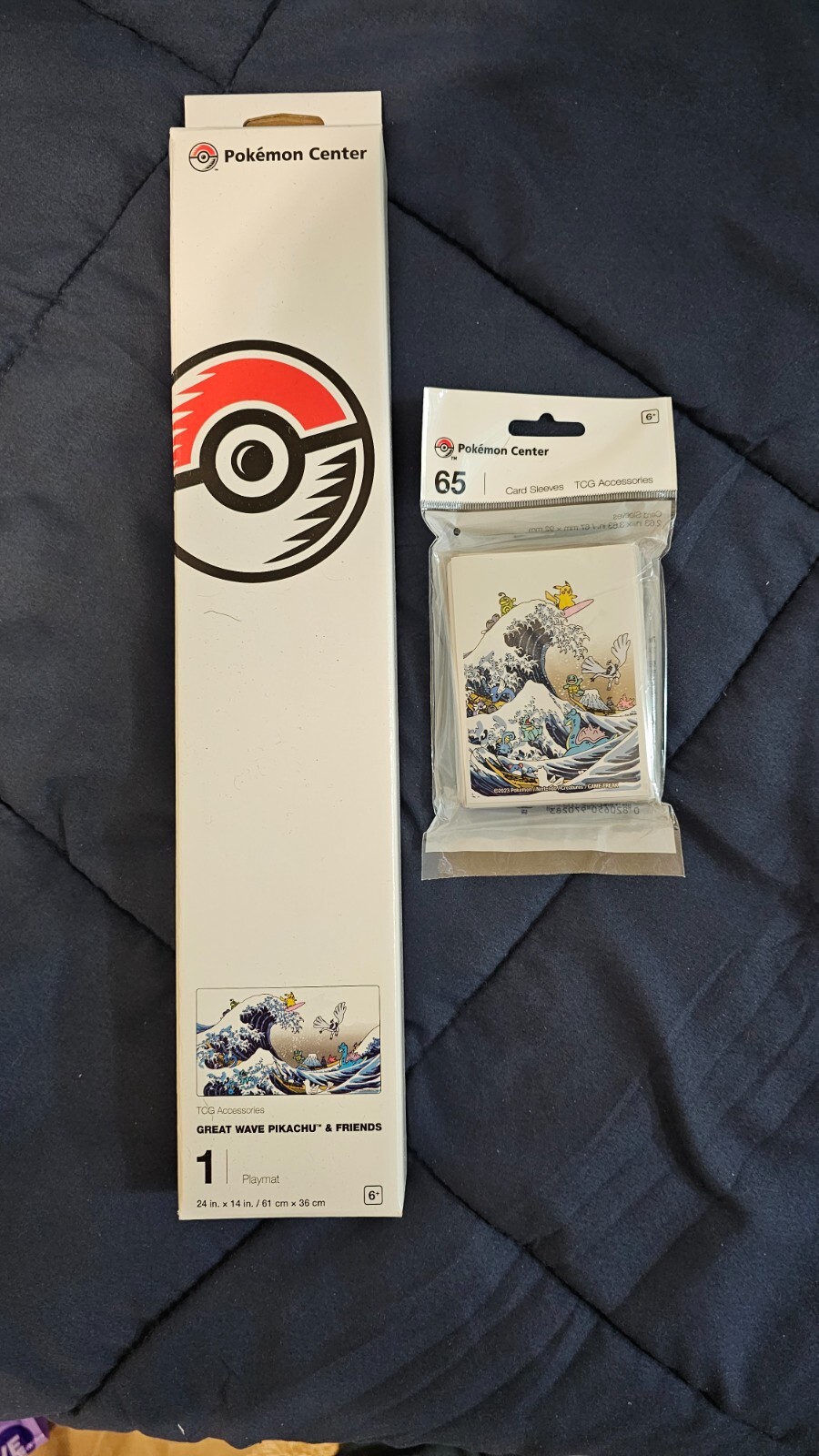Pokemon Center Great Wave Pikachu and Friends Playmat and