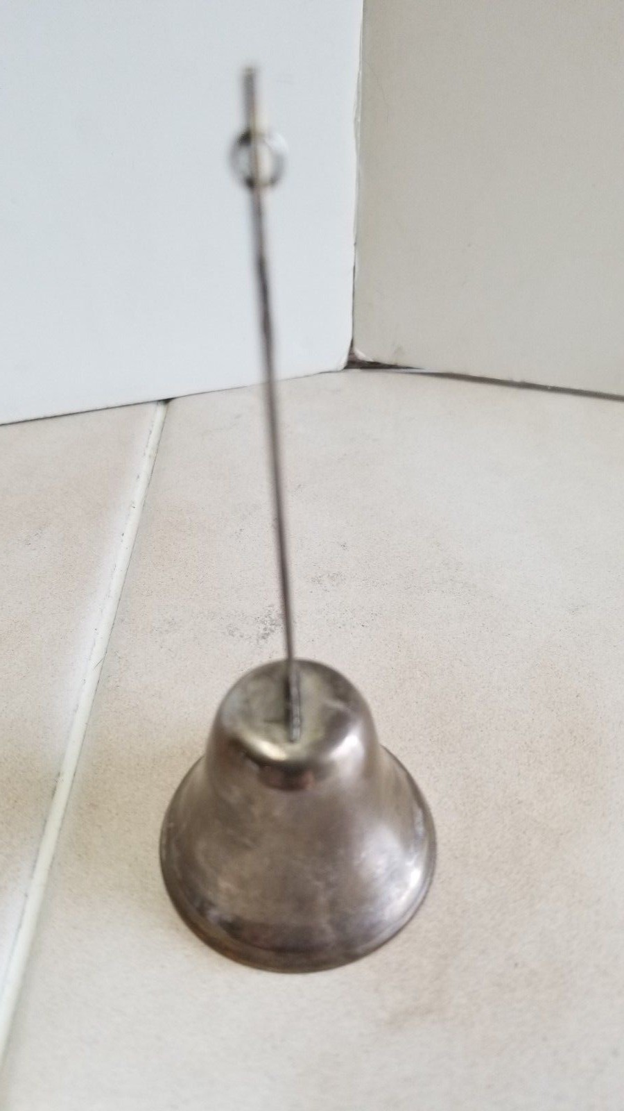 Vintage Silver tone Metal Bell Disneyland Mickey Mouse Charm 4 inches