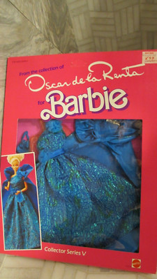 New '84 Barbie Doll Oscar De La Renta V Fashion Outfit #9259 Blue Gown w Cape